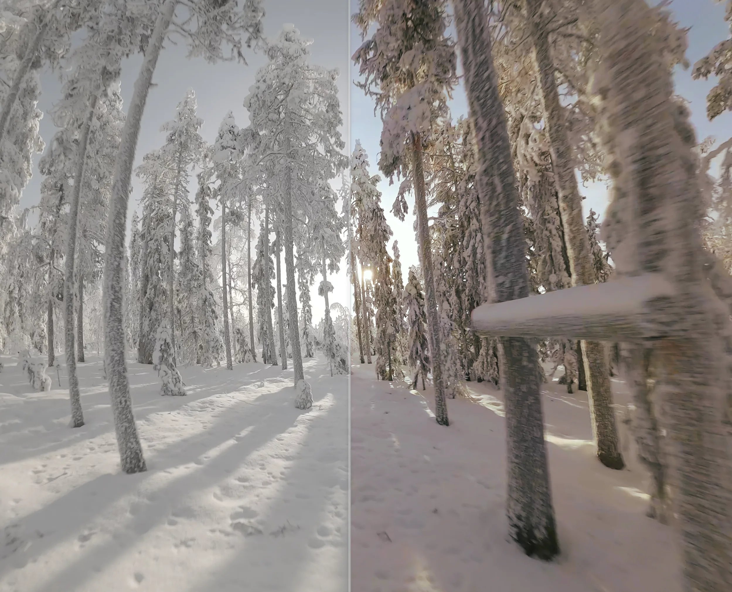 GoPro Hero footage stabilized with Unshake on Mac — before and after gyroscope-based stabilization