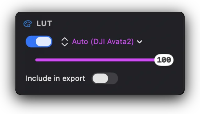 Auto camera detection and LUT match — D-Log to Rec.709 color grading for GoPro and DJI